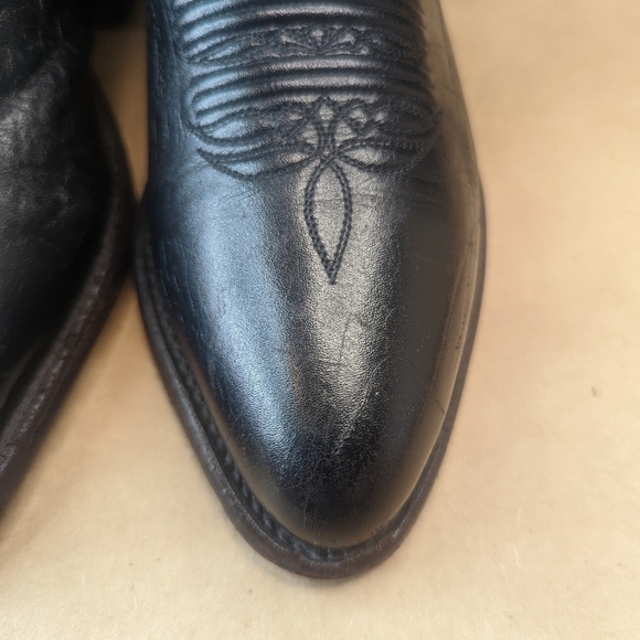 Lucchese Boots men's size 9D black leather classic Western cowboy boots. Great c - Picture 5 of 13